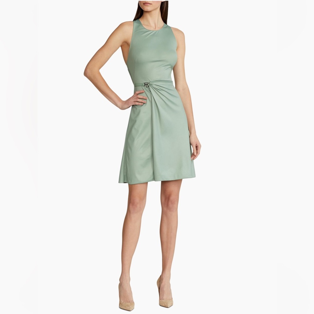 NWT Purple Label Ralph Lauren Collection Sage Green Mini Dress Size 12